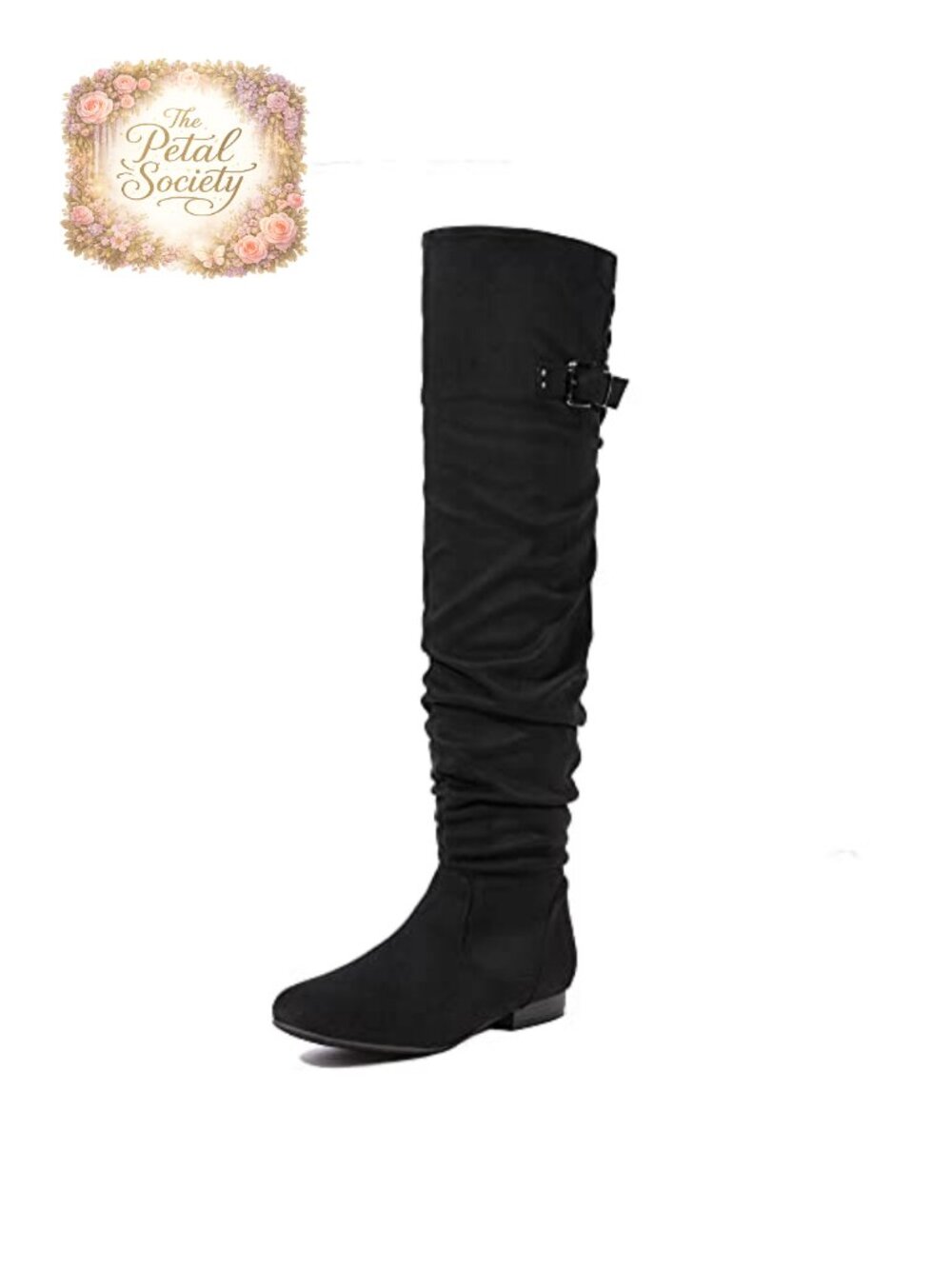 DREAM PAIRS Women's Over The Knee Flats Slouch Thigh Boots